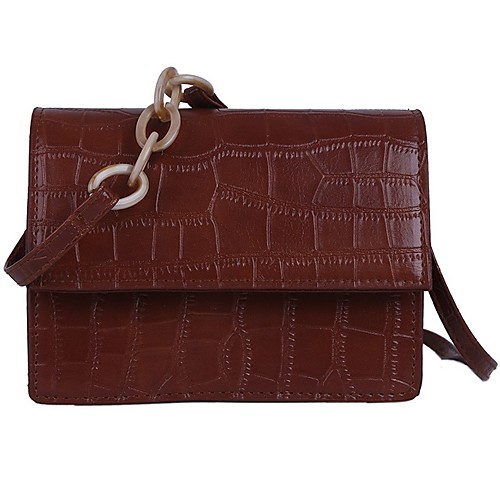 

Women's Zipper PU Crossbody Bag Crocodile Black / Brown / Coffee