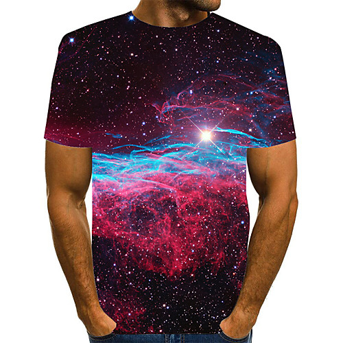 

Men's Graphic Print T-shirt Street chic Exaggerated Daily Going out Rainbow