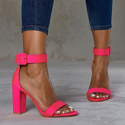 

Women's Sandals Summer Pumps Open Toe Daily PU Fuchsia / Green