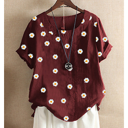 

Women's Polka Dot T-shirt Daily Wine / Black / Orange / Green / Navy Blue