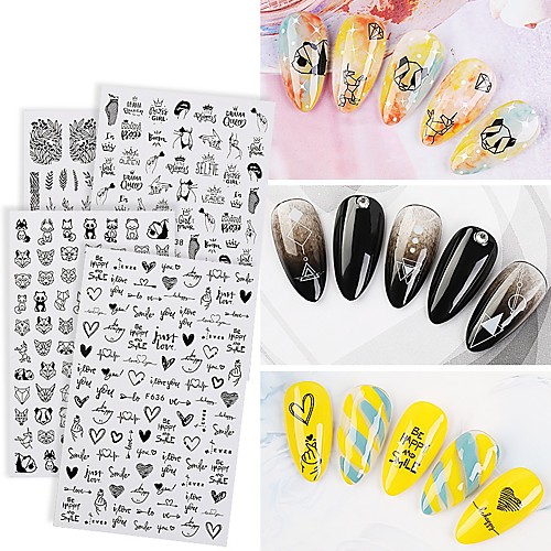 

1 pcs Full Nail Stickers Creative / Animal nail art Manicure Pedicure Glossy / Ergonomic Design / Creative Cartoon / Sweet Party / Evening / Daily / Festival