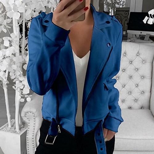 

Women's Jacket Daily Regular Solid Colored White / Black / Red S / M / L