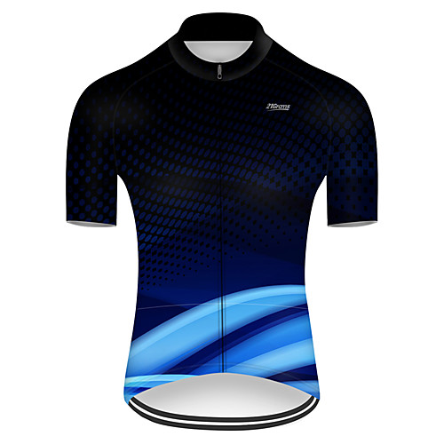 

21Grams Men's Short Sleeve Cycling Jersey Black / Blue Bike Top Mountain Bike MTB Road Bike Cycling Breathable Sports Clothing Apparel / Micro-elastic