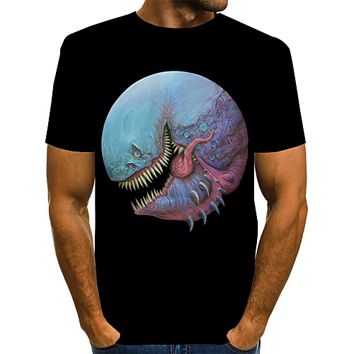 

Men's Graphic Print T-shirt Street chic Exaggerated Daily Going out Rainbow