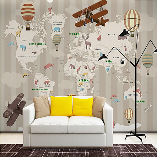 

Custom Self-adhesive Mural Wallpaper Children Cartoon Map Suitable for Background Wall Coffee Shop Hotel Wall Decoration Art Home Decoration