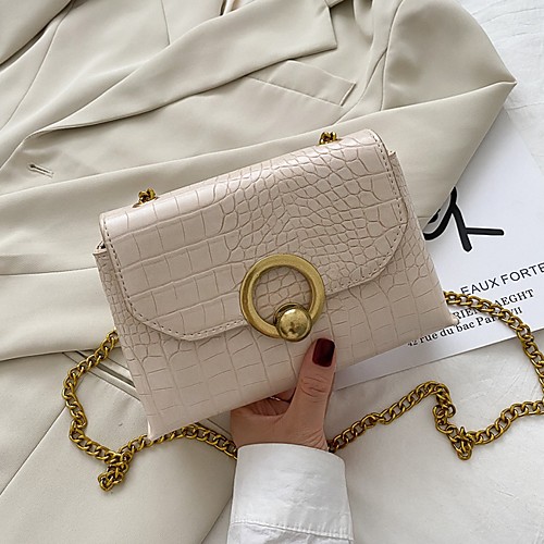 

Women's PU Crossbody Bag Solid Color White / Black / Purple