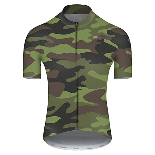 

21Grams Men's Short Sleeve Cycling Jersey Camouflage Camo / Camouflage Bike Top Mountain Bike MTB Road Bike Cycling Breathable Sports Clothing Apparel / Micro-elastic