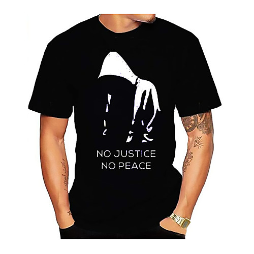 

Men's Graphic Letter Print T-shirt Basic Daily Black