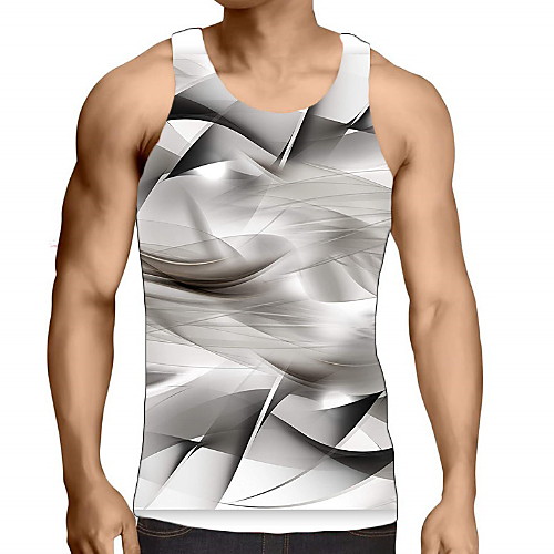 

Men's Graphic Print Tank Top Daily Gray