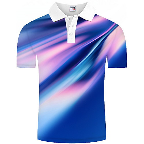 

Men's Graphic Print Polo Daily Blue
