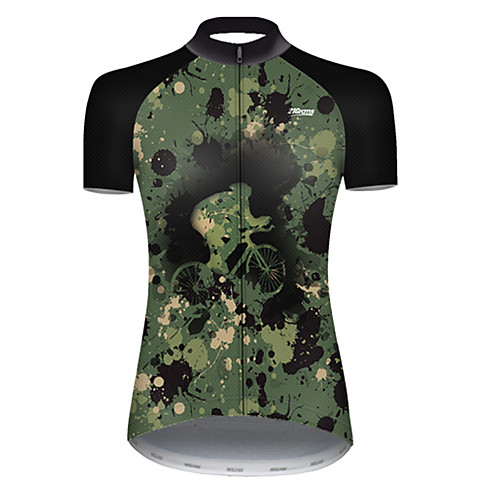 

21Grams Women's Short Sleeve Cycling Jersey Nylon Camouflage Patchwork Camo / Camouflage Funny Bike Jersey Top Mountain Bike MTB Road Bike Cycling Breathable Quick Dry Sports Clothing Apparel