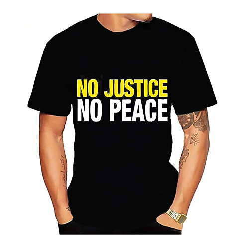 

Men's Graphic Letter Print T-shirt Basic Daily Black