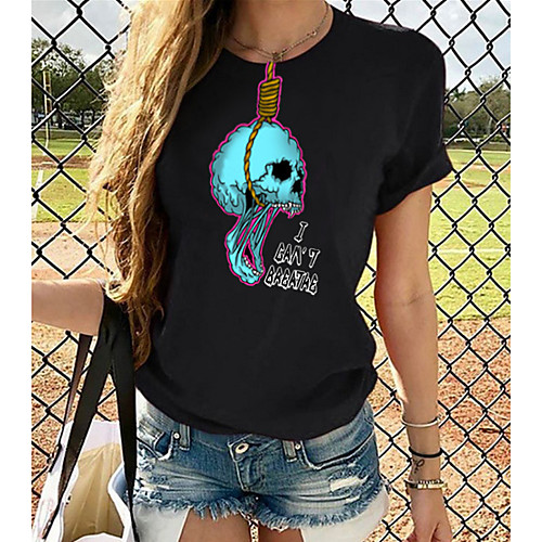 

Women's T-shirt Plus Size Graphic 3D Print Tops - Print Round Neck Loose Basic Daily Spring Summer Rainbow XS S M L XL 2XL 3XL 4XL 5XL 6XL / Going out