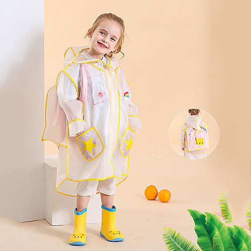 

Children's Raincoat Solid Color Boys School Bag One-piece Poncho Long Walking Pupils Thickening Girls Raincoat Jacket