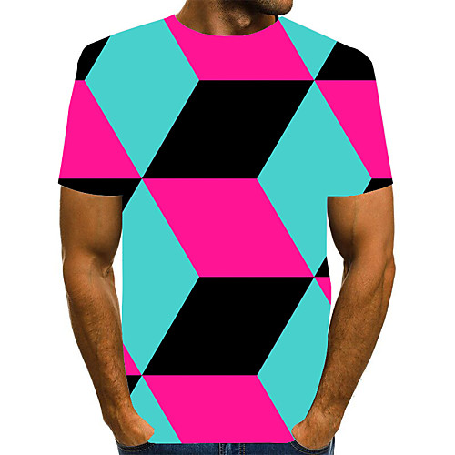 

Men's Graphic Print T-shirt Street chic Exaggerated Daily Going out Rainbow