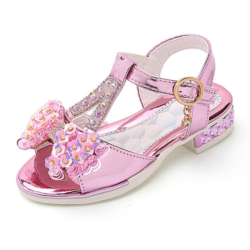 

Girls' Roman Shoes PU Sandals Little Kids(4-7ys) / Big Kids(7years ) Bowknot Pink / Gold / Silver Summer