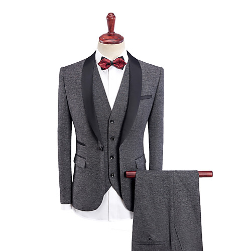 

Tuxedos Standard Fit Shawl Collar Single Breasted One-button Polyester
