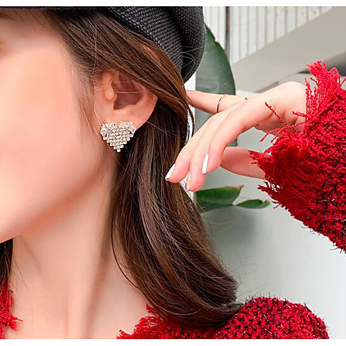 

Women's Earrings Classic Heart Love Classic Vintage Earrings Jewelry Silver For Gift Daily 1 Pair