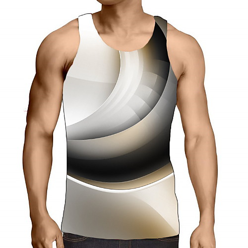 

Men's Graphic 3D Print Print Tank Top Daily Beige