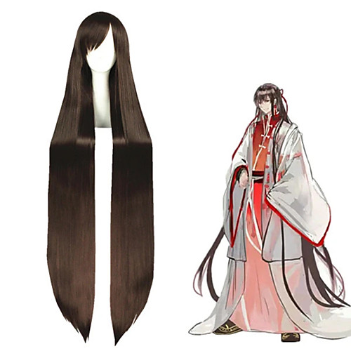 

Cosplay Costume Wig Cosplay Wig Vocaloid Straight Cosplay Asymmetrical With Bangs Wig Very Long Brown Synthetic Hair 47 inch Women's Anime Cosplay Waterfall Brown