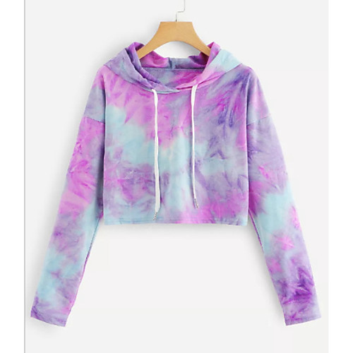 

Women's Hoodie Print Casual / Cute Purple Orange Green S M L