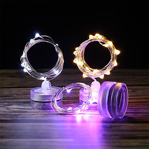 

10pcs IP67 Waterproof LED String light Silver Wire Fairy string light 2m 20LEDs Diving Battery Box Built-in battery for holiday Lighting