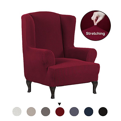 

Stretch Wing Chair Slipcover Wingback Armchair Chair Slipcovers Sofa Covers 1-Piece Spandex Fabric Wing Back Wingback Armchair Chair Slipcovers Furniture Protector,Solid Color Wing Chair Cover