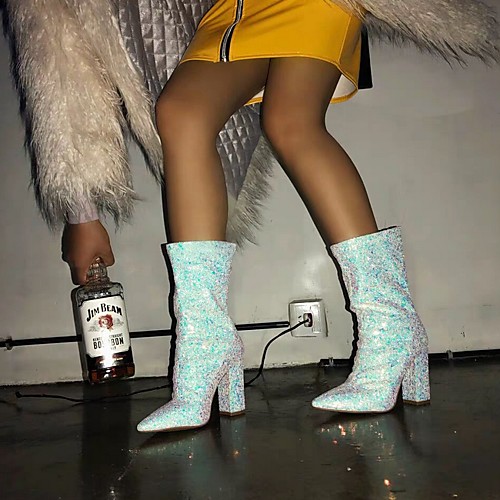 

Women's Boots Summer Pumps Pointed Toe Daily PU Silver