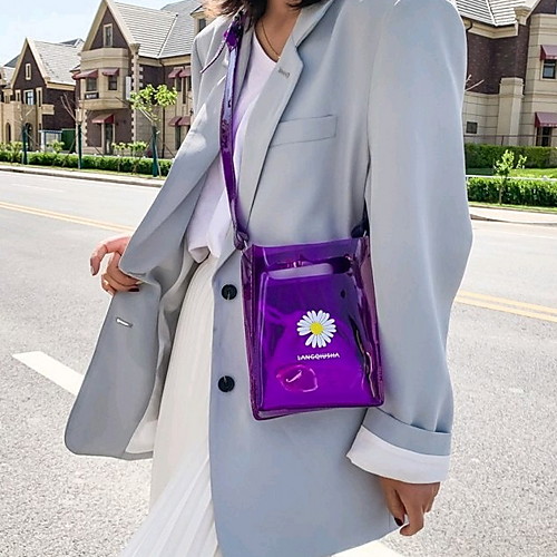 

Women's PVC Crossbody Bag Embroidery White / Purple / Rainbow
