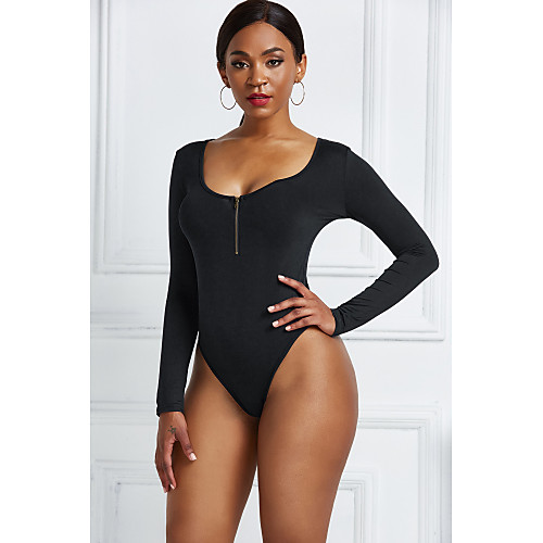 

Women's Ordinary White Black Purple Romper Onesie, Solid Colored S M L