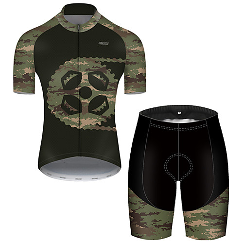 

21Grams Men's Short Sleeve Cycling Jersey with Shorts Camouflage Camo / Camouflage Bike Breathable Sports Patterned Mountain Bike MTB Road Bike Cycling Clothing Apparel / Stretchy