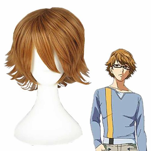 

Cosplay Wig Nishiki Nishio Tokyo Ghoul Straight Cosplay Asymmetrical With Bangs Wig Short Blonde Synthetic Hair 14 inch Men's Anime Cosplay Cool Blonde