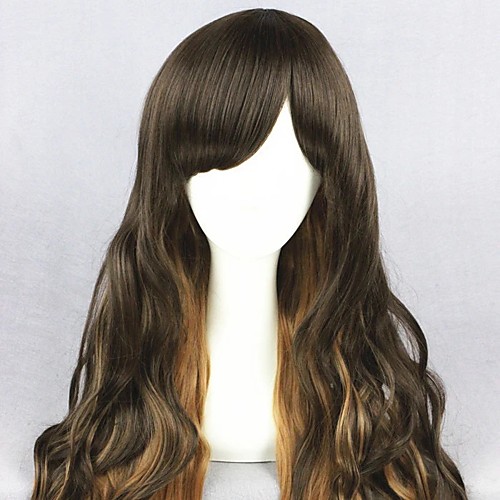 

Cosplay Wig Lolita Curly Cosplay Halloween With Bangs Wig Long Brown Synthetic Hair 25 inch Women's Anime Cosplay Soft Brown