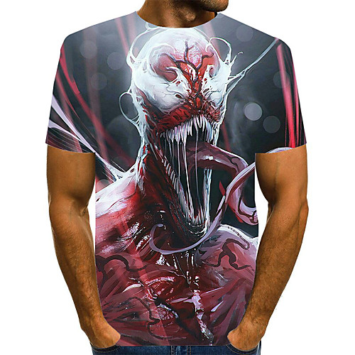 

Men's Graphic Print T-shirt Street chic Exaggerated Daily Going out Rainbow