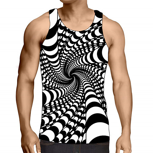 

Men's Graphic Print Tank Top Street chic Exaggerated Daily Going out Rainbow