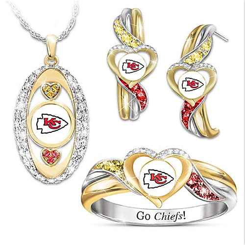 

Women's Jewelry Set Classic Heart Stylish Gold Plated Imitation Diamond Earrings Jewelry Gold For Party Evening Gift Festival 1 set