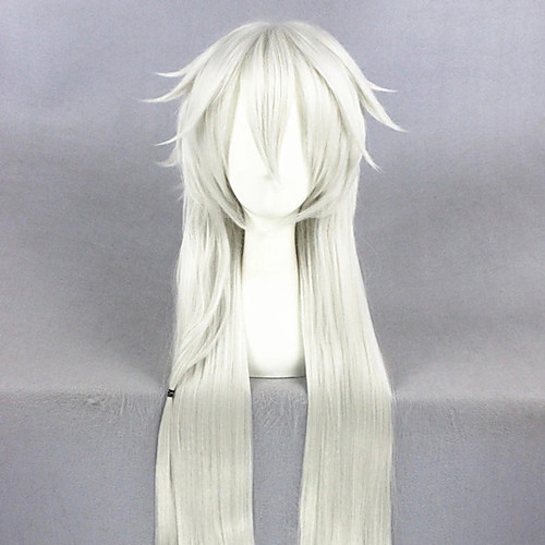 

Cosplay Wig Touken Ranbu Straight Cosplay Asymmetrical With Bangs Wig Very Long Sliver White Synthetic Hair 40 inch Men's Anime Cosplay Cool White