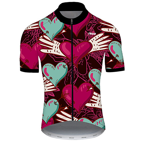 

21Grams Men's Short Sleeve Cycling Jersey Nylon Polyester RedBlue Heart Novelty Funny Bike Jersey Top Mountain Bike MTB Road Bike Cycling Breathable Quick Dry Ultraviolet Resistant Sports Clothing