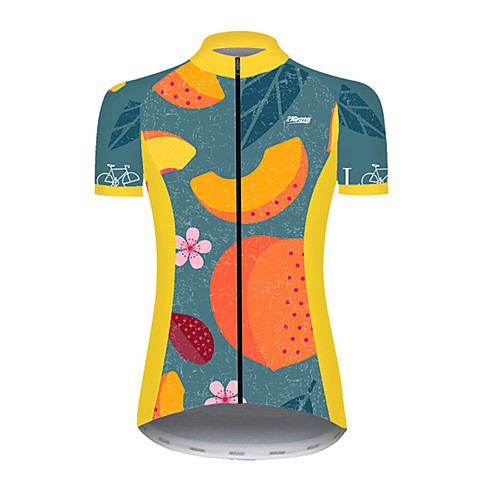 

21Grams Women's Short Sleeve Cycling Jersey Green / Yellow Fruit Bike Top Mountain Bike MTB Road Bike Cycling Breathable Sports Clothing Apparel / Micro-elastic