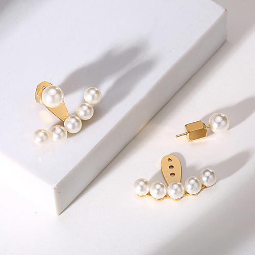 

Women's Pearl Earrings Statement Luxury Trendy Fashion Cool 18K Gold Plated Earrings Jewelry Gold For Formal Prom Date Street Festival