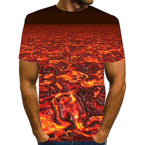 

Men's Graphic Print T-shirt Street chic Exaggerated Daily Going out Rainbow