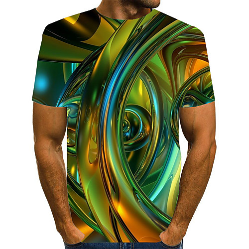 

Men's Graphic Print T-shirt Street chic Exaggerated Daily Going out Rainbow