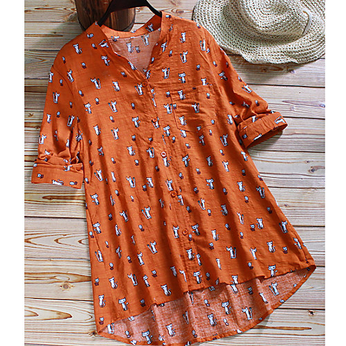 

Women's Geometric T-shirt Daily Orange