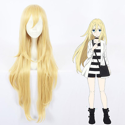 

Cosplay Wig Ray Straight Cosplay With Bangs Wig Very Long Blonde Synthetic Hair 40 inch Women's Anime Cosplay Waterfall Blonde
