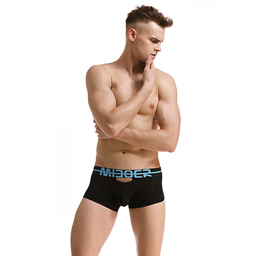 

Men's Cut Out / Basic Boxers Underwear / Briefs Underwear - Normal Low Waist Light Blue White Black M L XL