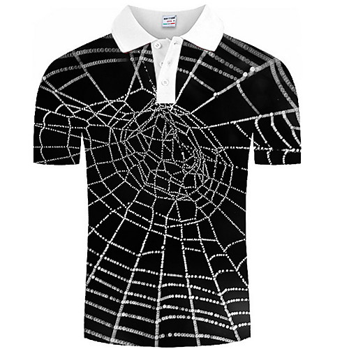 

Men's Graphic Print Polo Daily Black