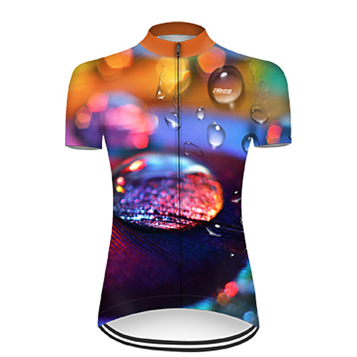 

21Grams Women's Short Sleeve Cycling Jersey Nylon Polyester Black / Orange 3D Rainbow Gradient Bike Jersey Top Mountain Bike MTB Road Bike Cycling Breathable Quick Dry Ultraviolet Resistant Sports