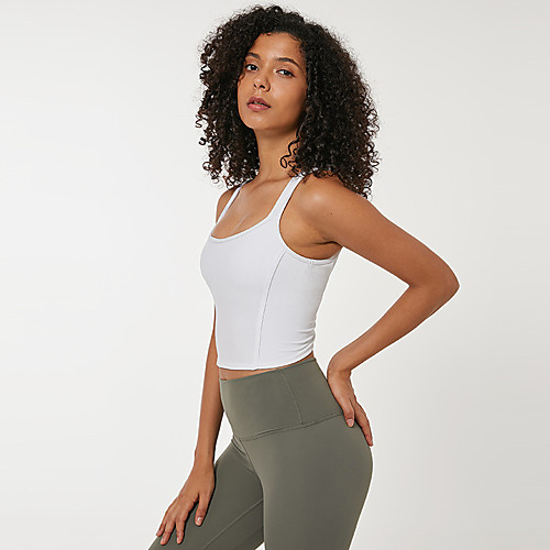 

Women's Strap Tank Cross Back Fashion White Green Gray Elastane Yoga Running Fitness Vest / Gilet Sport Activewear Breathable Quick Dry Comfortable Stretchy