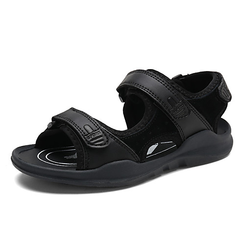 

Boys' Slingback Pigskin Sandals Little Kids(4-7ys) / Big Kids(7years ) Walking Shoes Black / Brown Summer / Fall / Color Block