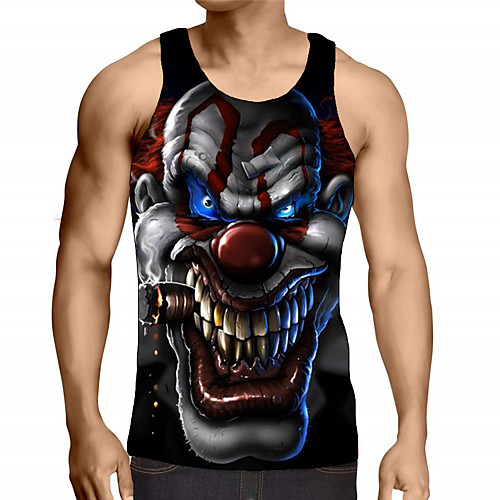 

Men's Graphic Print Tank Top Street chic Exaggerated Daily Going out Rainbow